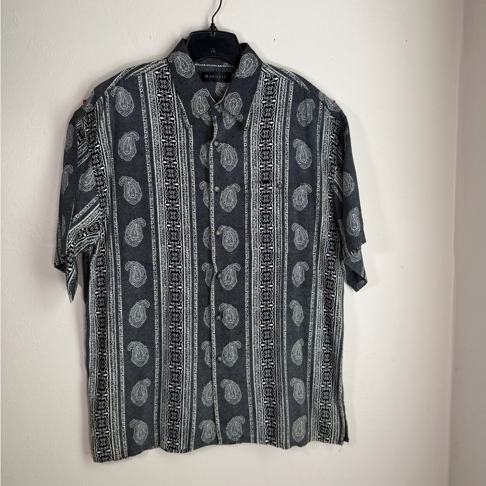 Marquise Charcoal and Light Gray Paisley Shirt